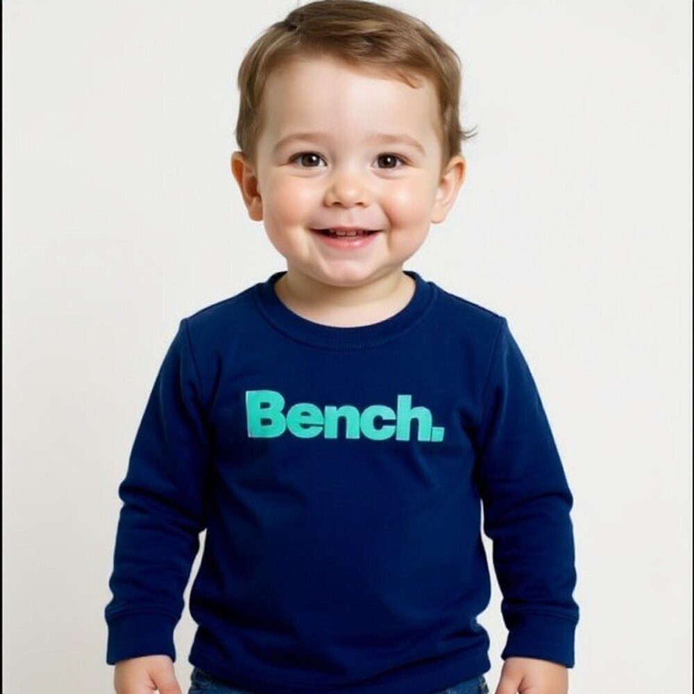 Bench kids long sleeve tee shirt in navy blue size 3-4 (104 cm)